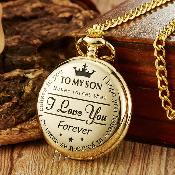 "TO MY SON/ DAUGHTER/ DAD" Quartz Pocket Chain Watch